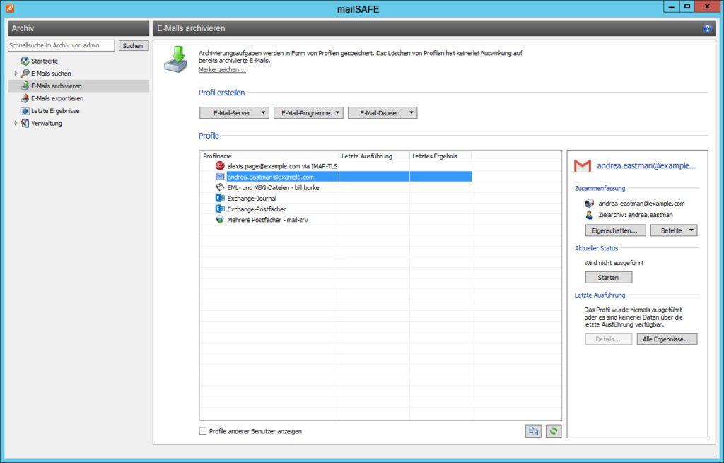 Archivierungsprofile